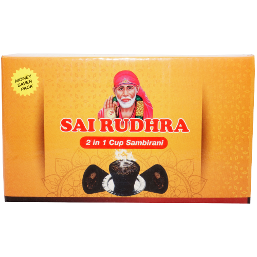 Sai Rudhra Black Cup Sambrani - 100Pcs Box