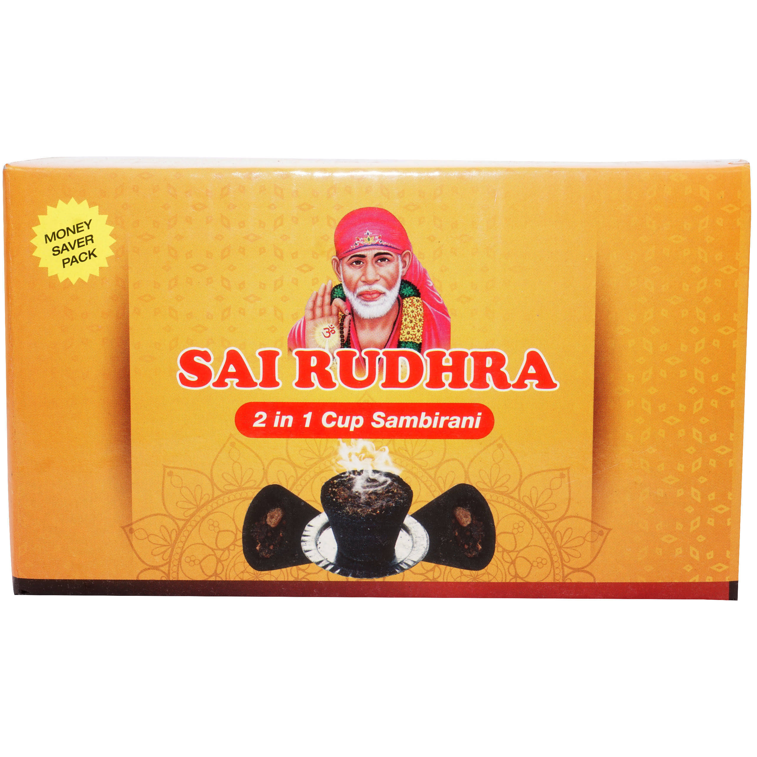 Sai Rudhra White Cup Sambrani - with Sambrani/Benzoin fillings | Money Saver Pack - 100 Sambrani Cups in a Single Box